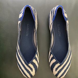 Rothy's Indigo Zebra Flat, 8.5 size